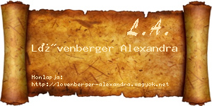 Lövenberger Alexandra névjegykártya